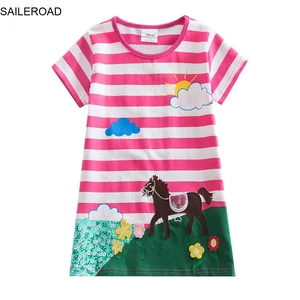 SAILEROAD рождественские платья с лошадью, детское платье с коротким рукавом, солнцезащитное платье, наряд для маленьких девочек, принцессы, хлопковая Осенняя детская одежда