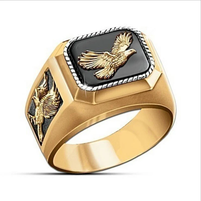 

Classical Luxurious Gold Color Ring Eagle Shape Rings for Women Men's Hip Hop Punk Style Birthday Anniversary Gift