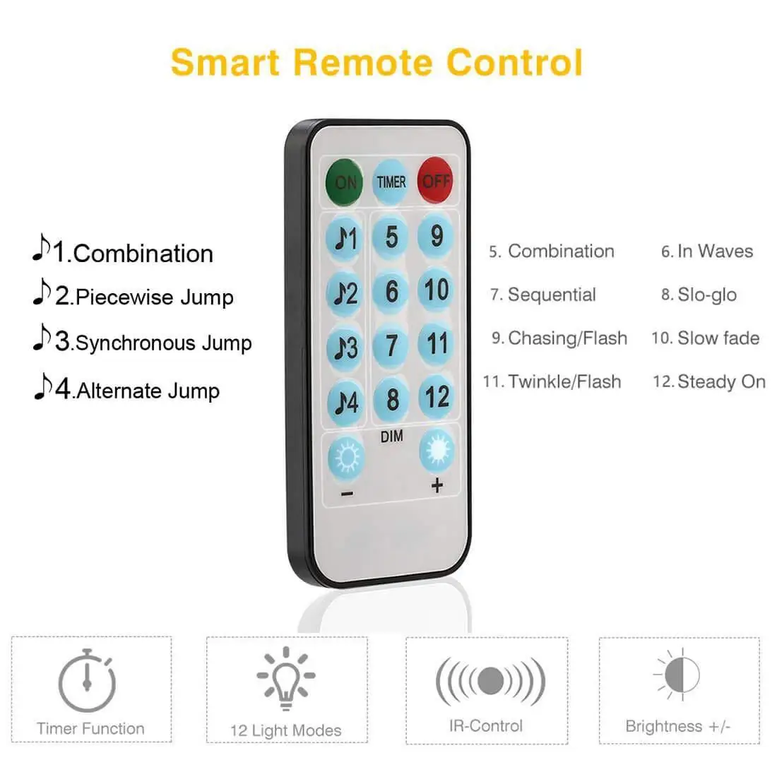 

100 lamps Remote Control 8 Pattern Music LED String Light Warm White Garland Home Christmas Wedding Party Decoration