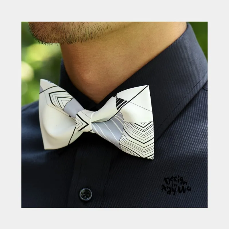 

Novelty Bow Tie For Men and Women Original Design Butterfly With Gift Box Set Gray Bow Tie For Groom Casual Necktie For Party