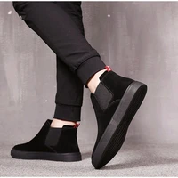 autumn men shoes suede leather casual shoes men sneakers slip on men loafers high quality flats shoes for male black boots