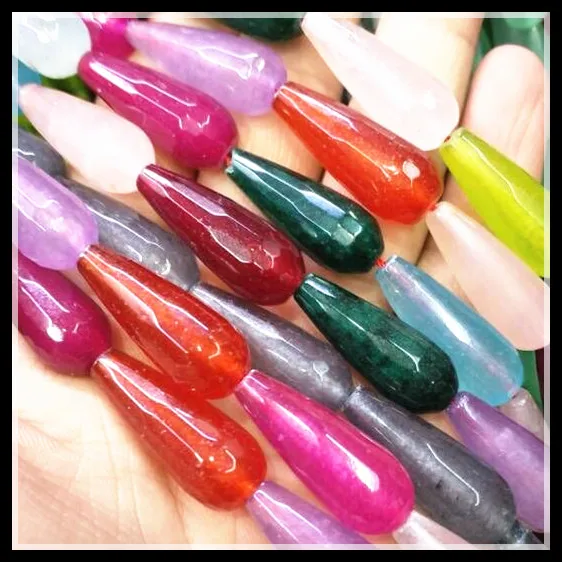 MIX COLORS 13 шт. природа полудрагоценный камень струны граненый камень бисер для украшения серьги капли 23x11 мм топ мода аксессуары бусы - Цвет: MIX COLORS