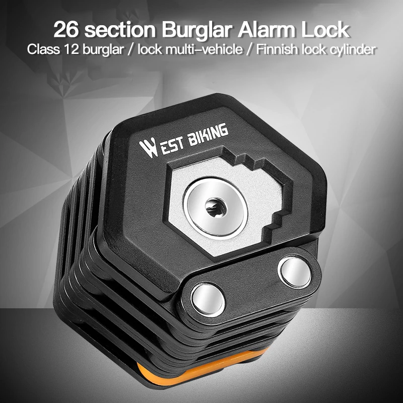 

WEST BIKING Foldable Bike Lock MTB Road Bicycle Hamburg Lock High Security Anti-Theft Scooter Electric E-Bike Cycling Chain Lock