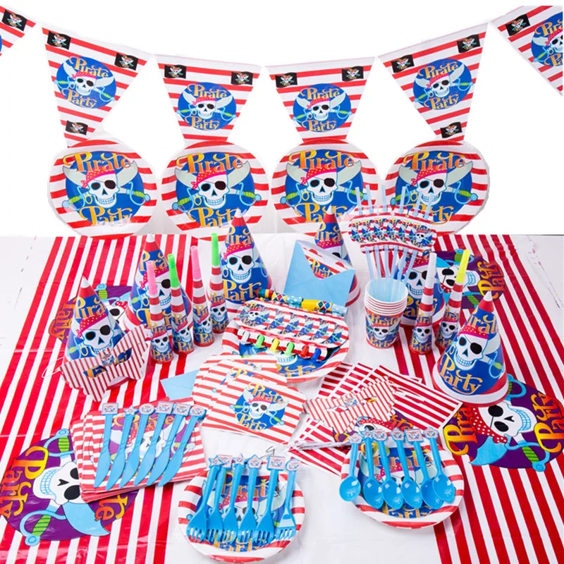 Пиратский тематический Декор реквизит одноразовая посуда скатерть Фотофон на