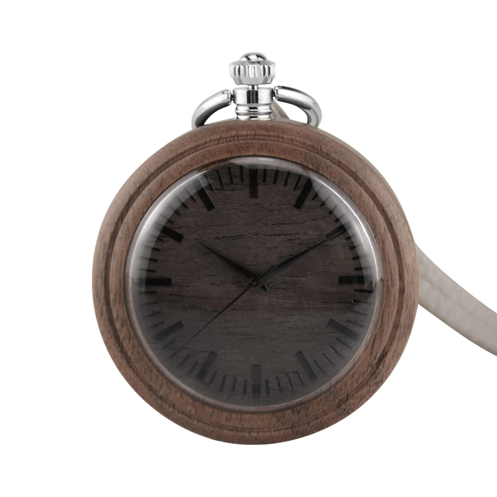 Pocket Watch Zebra Wooden Watch Fashion Creative Big Dial Chain Watch Quartz Watch Belt Hanging Watch Wooden Watch Men's Watch