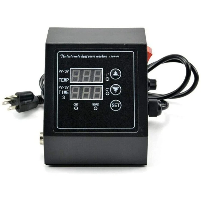 

Heat Press Machine Temperature Control Box, Multifunctional Digital LED Controller, for ECO LLC Heat Transfer US Plug