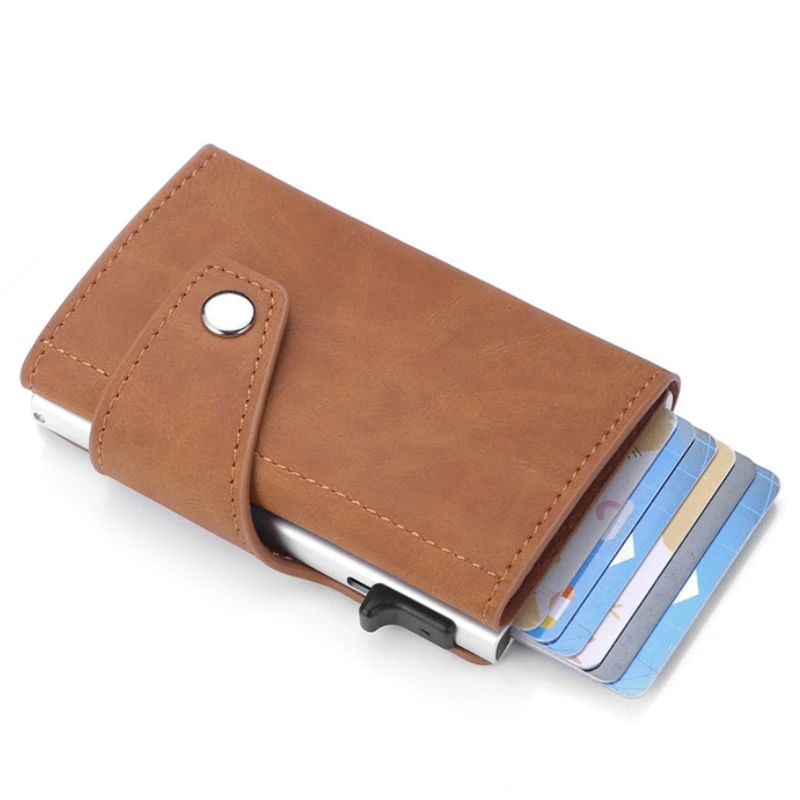 Карбоновый кожаный держатель для карт кошельки мужчин бренд Rfid черный волшебный