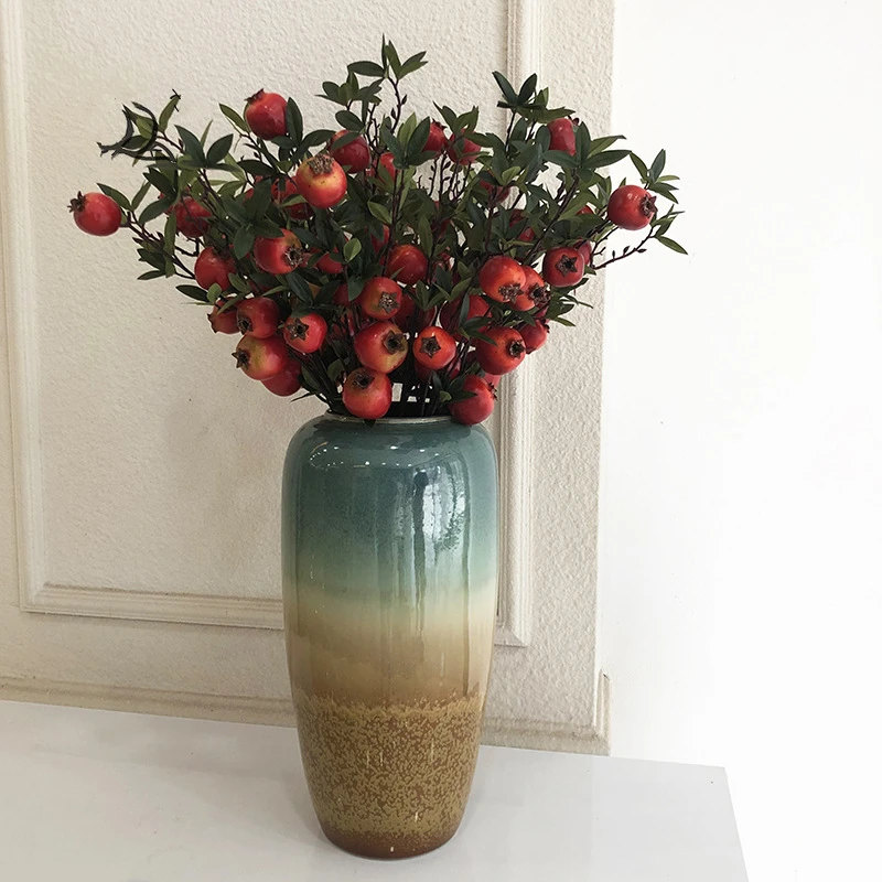 

Simulation Pomegranate Branch Flower Arrangement Material Home Festival Simulation Berry Fake Flowers Balcony Decoration Plants