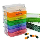 Маленькая коробка для таблеток, портативная герметичная коробка для лекарств на неделю, 7-уровневая Складная маленькая коробка для таблеток, контейнер для хранения лекарств