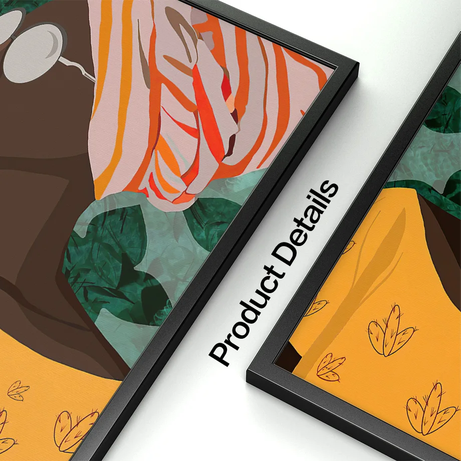 Плакаты и принты в тропическом стиле с черным цветочным шарфом для девочек