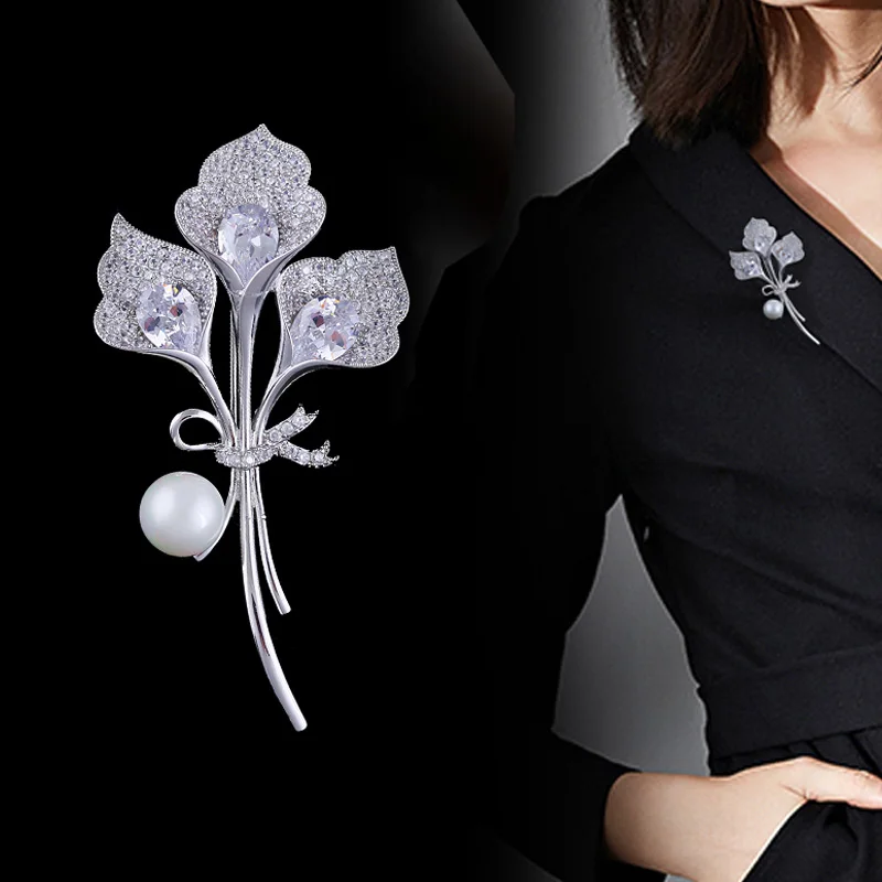 MADALENA SARARA AAAA циркониевая бриллиантовая брошь в виде трех цветов Женская Брошь