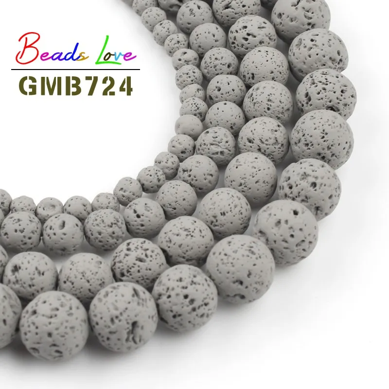 Круглые бусины из вулканического камня 4-10 мм незакрепленные лавового для