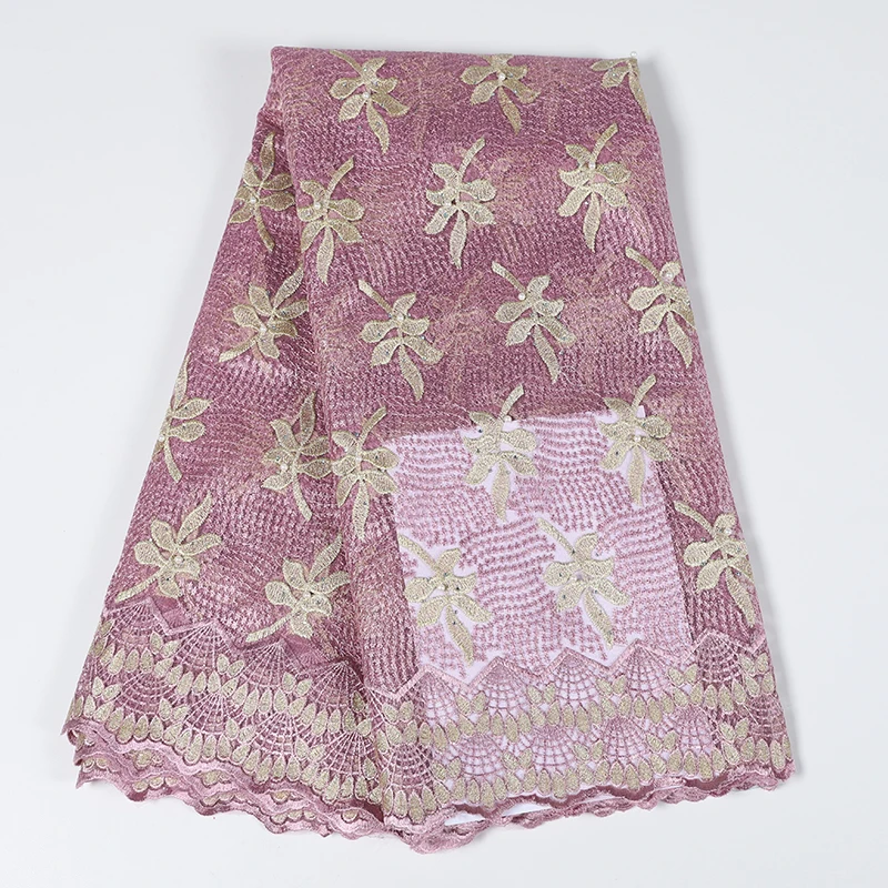 Новейшая белая африканская кружевная ткань высокого качества вышитая