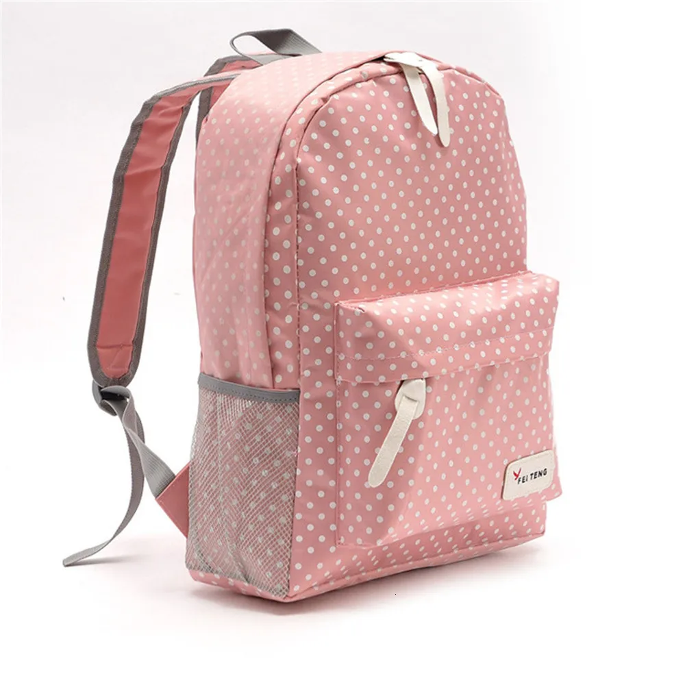 High Backpack Women Quality Pink Cute Breathable Student Backpacks Sweet Polka Dots School Bags For Teens Girls Travel bags