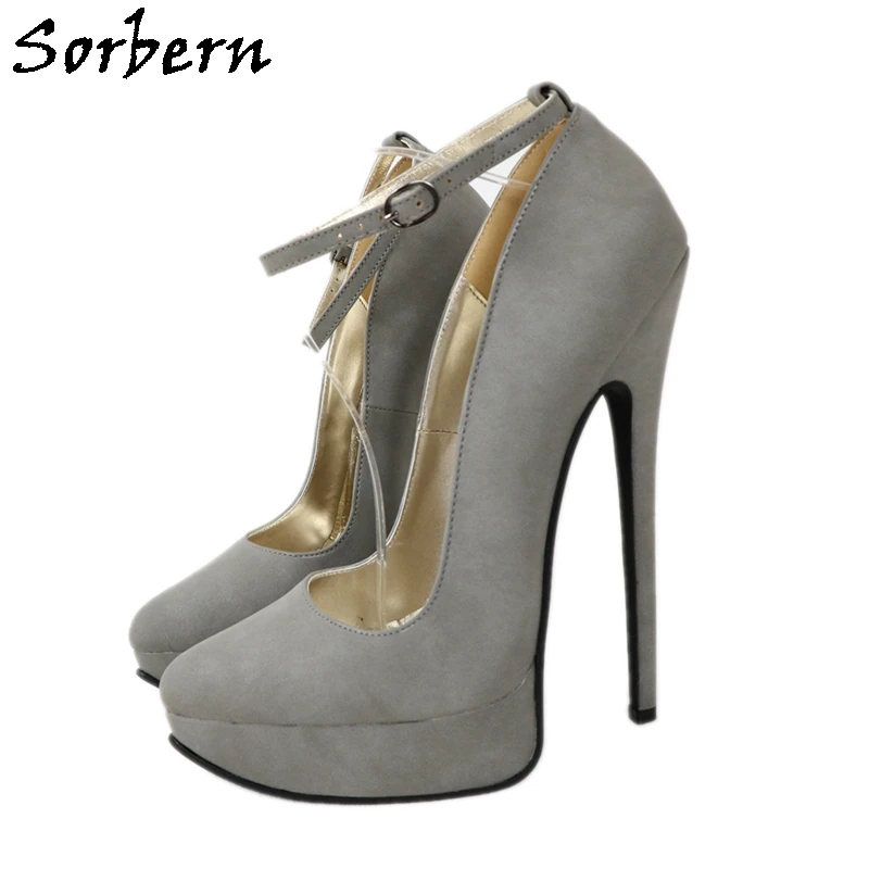Sorbern серый Для женщин туфли лодочки на высоком каблуке 8 дюймов стилеты Sheetal