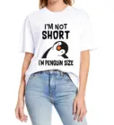 Винтажная футболка унисекс I'm Not Short I'm Penguin для влюбленных животных, Женская хлопковая Футболка в стиле Харадзюку, милые свободные топы, европейский размер