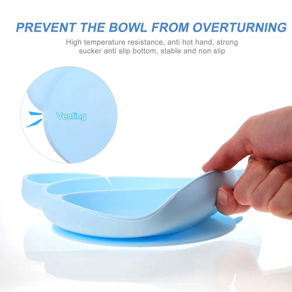 

Children's Silicone Tableware Cartoon Bear Sucker Bowl for Baby Toddles