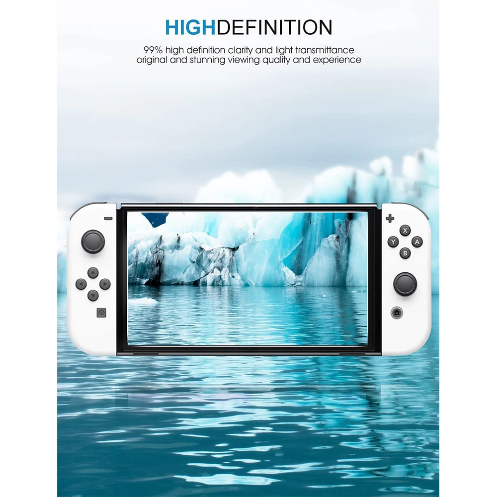 2 pcs tempered glass screen protector for nintendo switch oled console 9h untra slim blue light protective film 2021 accessories free global shipping