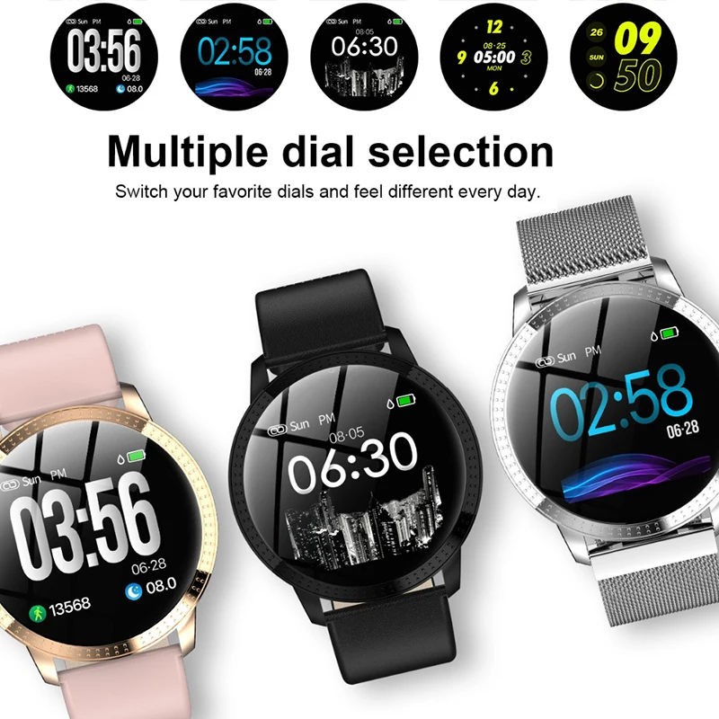 Bluetooth Смарт-часы для женщин и мужчин CF18 фитнес-браслет Мониторинг Артериального