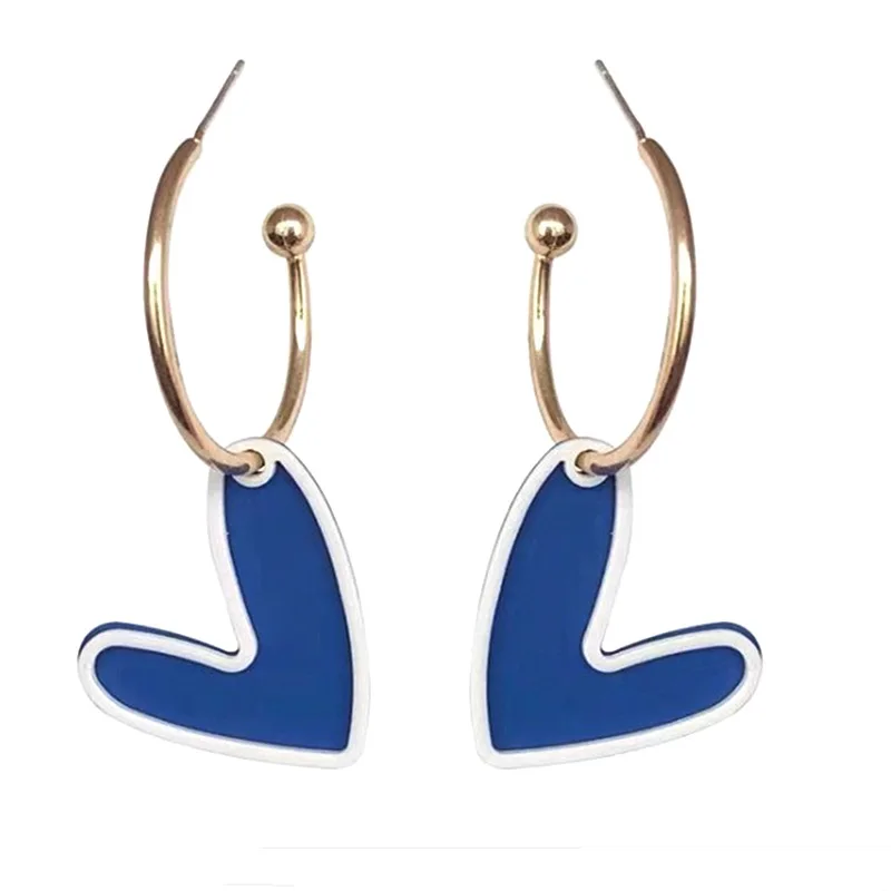 

Peach Heart Ear Ring Blue Retro Minority Design Earrings Women Vintage Style Earrings Personalized Earrings Fashion