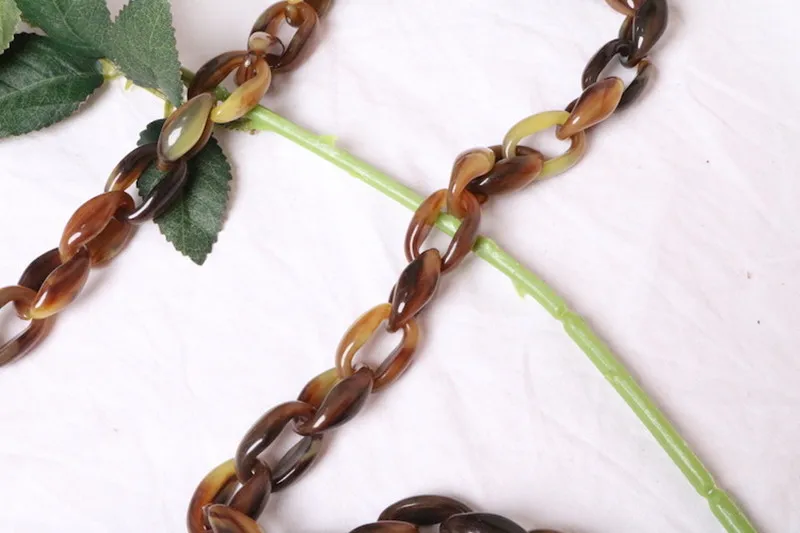 120 см DIY модные красочные съемные Акриловые Ручки цепи рыбья кость пластиковый ремешок сумки через плечо аксессуары для женщин