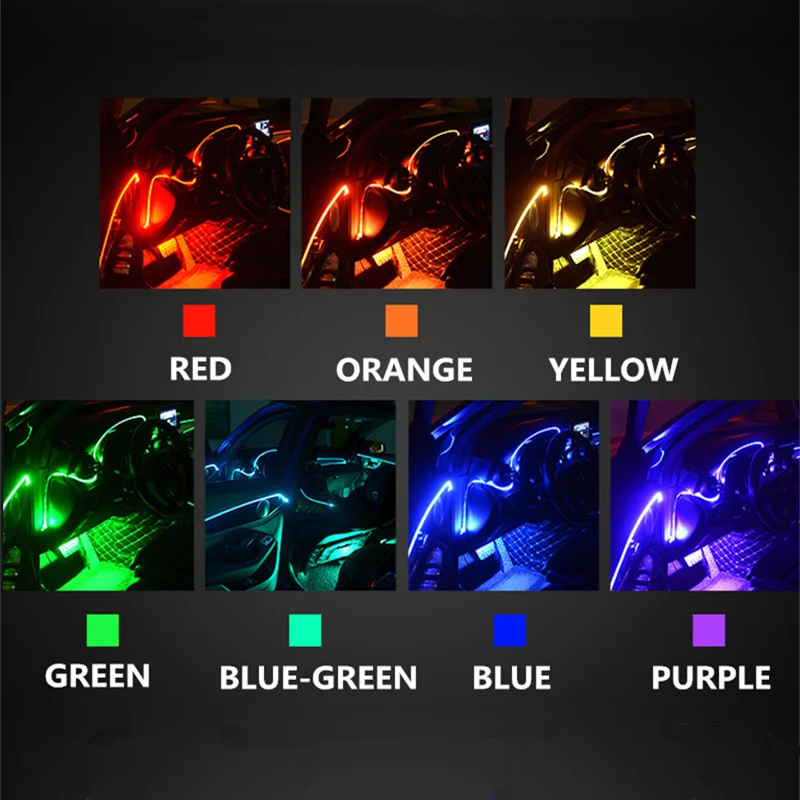 1 комплект 6 м 8 10 украшение интерьера автомобиля светильник RGB