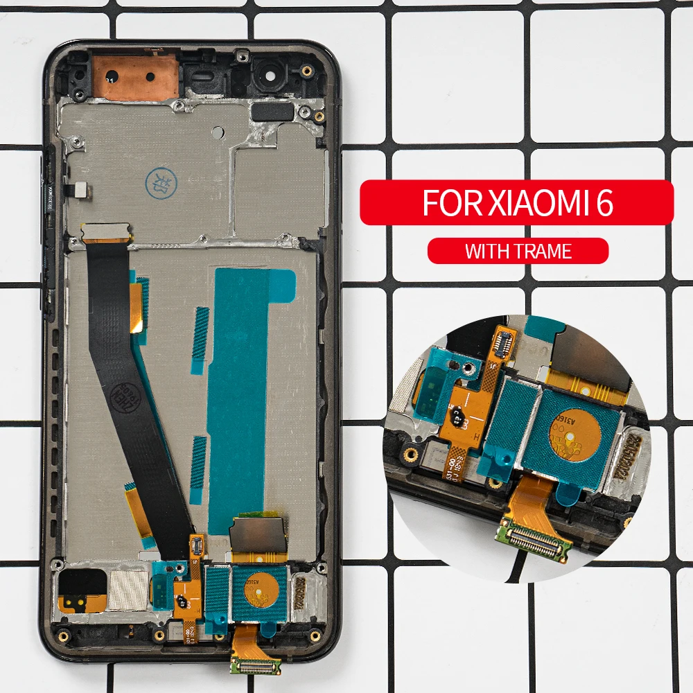Оригинальный ЖК дисплей 5 15 дюйма для XIAOMI Mi6 сменный с сенсорным экраном и рамкой