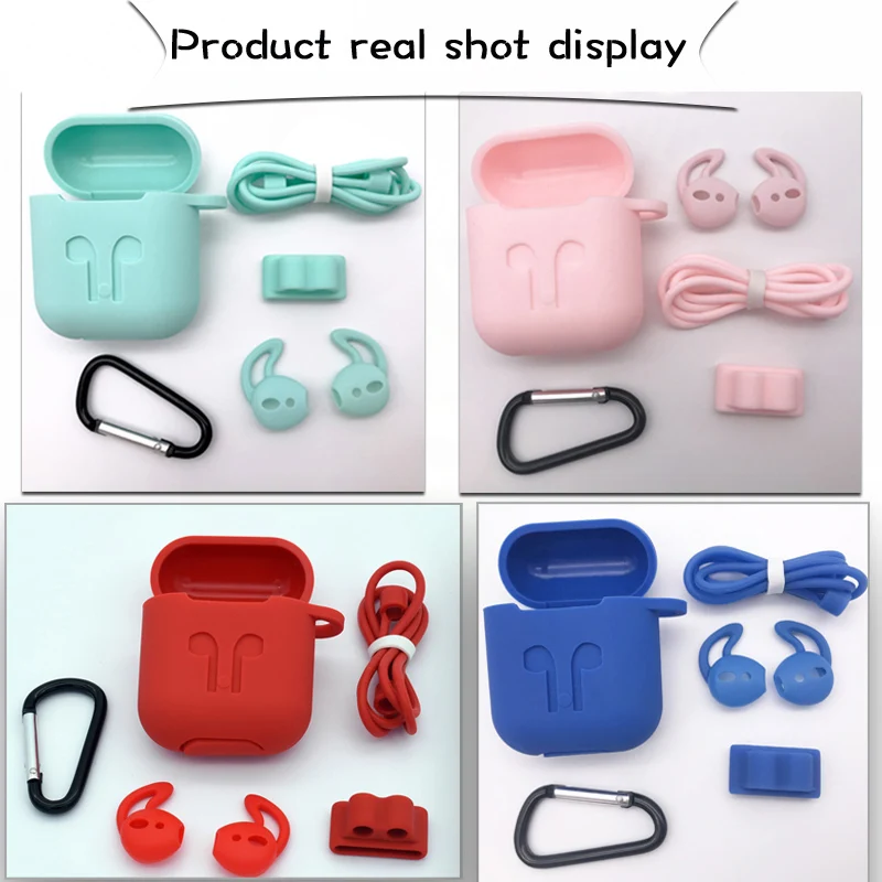 Беспроводные Bluetooth наушники силиконовые контейнеры Крышка для Airpods чехол Брелок