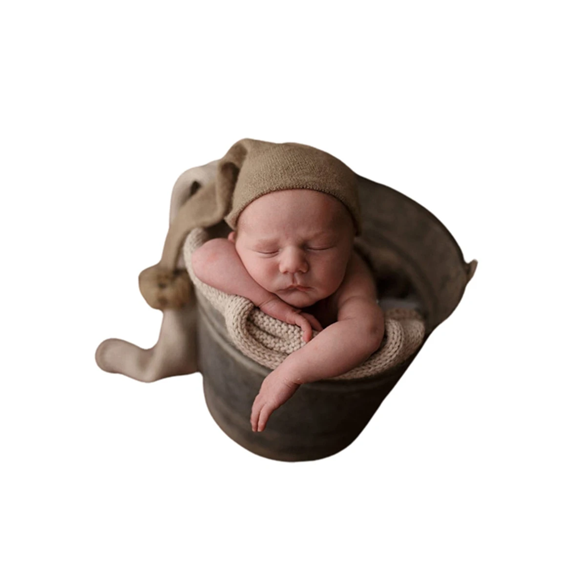 

Unisex Infant Baby Knitted Long Tail Hat Cute Hand-woven Knit Cap Photography Props for Baby Boys Girls