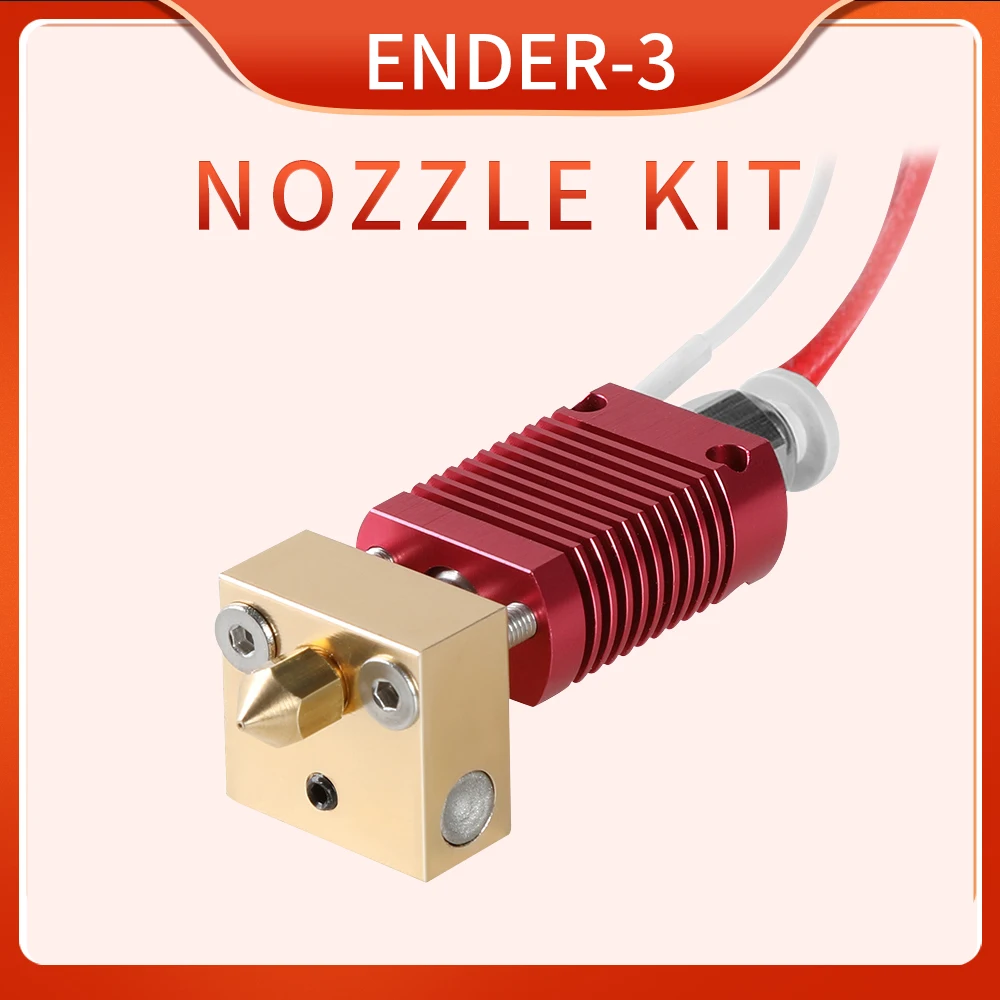 3D Printer Parts MK10 Assembled 1.75mm Extruder Hotend Kit Aluminum Heating Block 0.4mm Nozzle Set for Ender-3/Ender-3 PRO