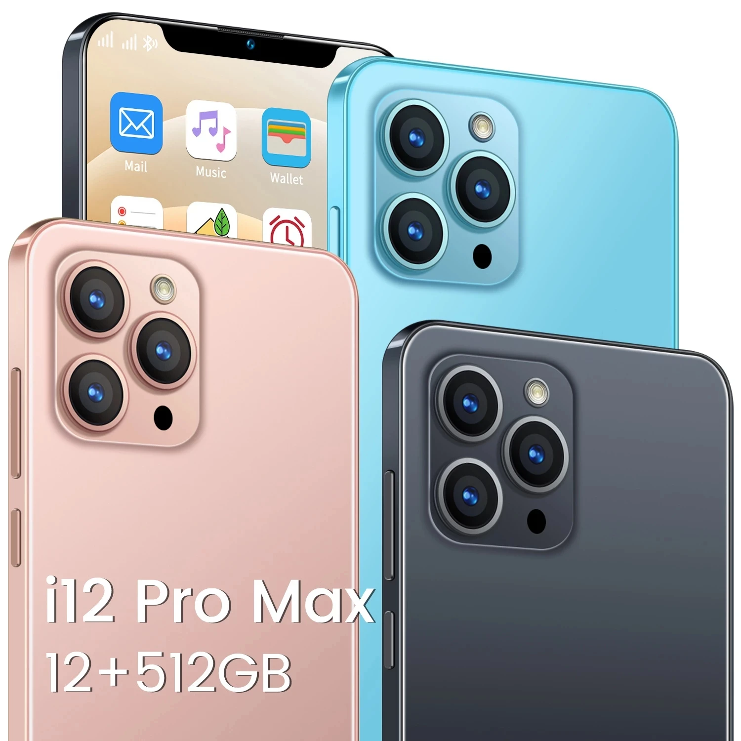 

[World Premiere] i12 Pro Max Smartphone Android10 6.7 Inch HD Screen 5G Cellphone 12+512GB Face ID 5800mAh Dual SIM Mobile Phone
