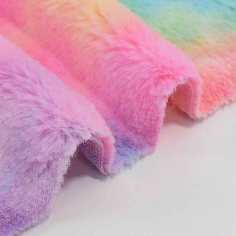 100x160 см Радужный градиент искусственный мягкий плюшевый кролик меховая ткань
