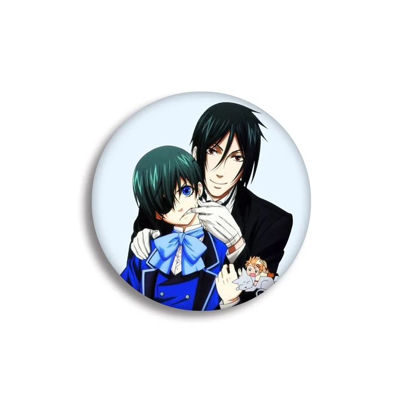 

Black Butler Anime Badges on a Backpack Michaelis Grell Anime Icons Pins Badge Decoration Brooches Metal Badges For Clothes Bags
