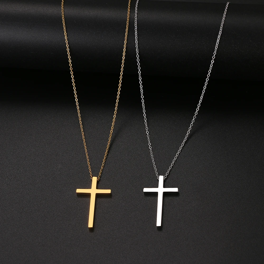 Ожерелье из нержавеющей стали классический крест Иисуса модное большое Стильное