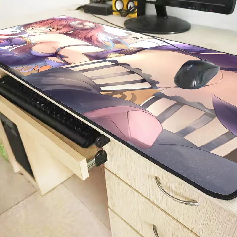 

XGZ Japan Anime Sexy Girl Breast Large Gaming Mouse Pad Lock Edge Mat Laptop Computer Keyboard Desk for Dota CSGO