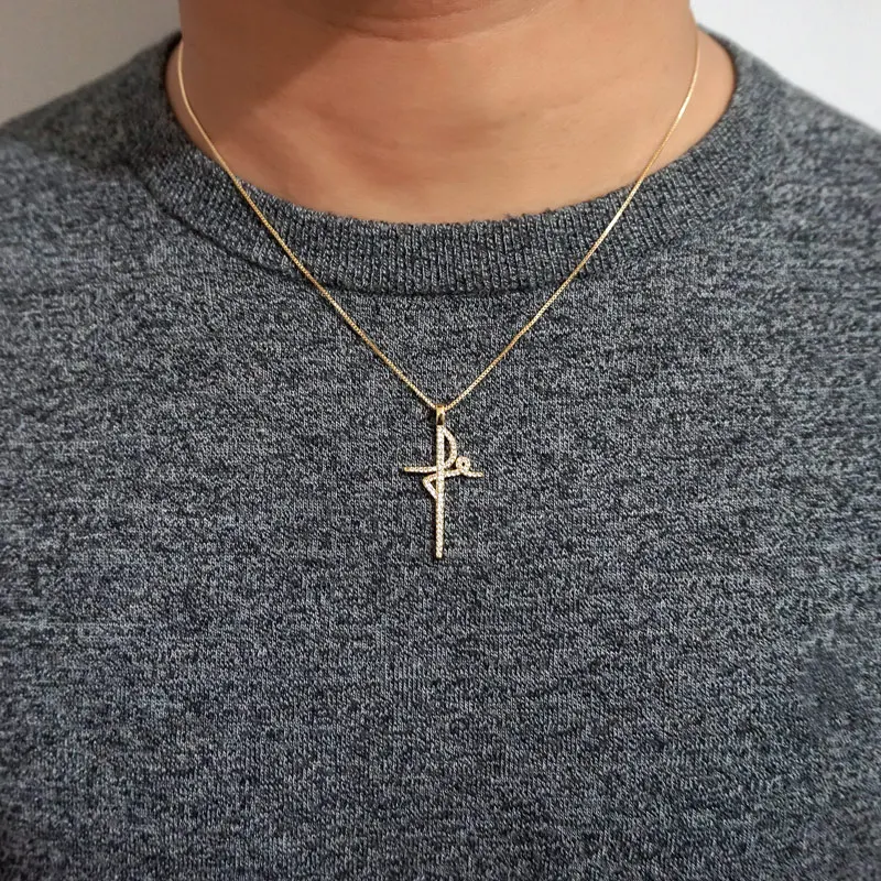 Новое поступление золотое ожерелье WENDYFO с изображением религии для мужчин и