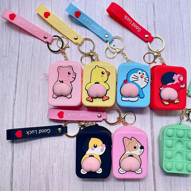 

Pop It Office 2019 Key Unzip The Silicone Coin Purse, Press and Relax The Keychain Pendant, Earphone Storage Small Bag