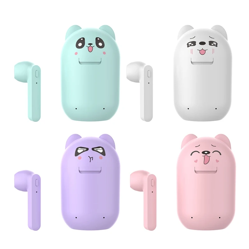 

Blueteeth 5.0 Headsets Mini TWS Wireless Headphones with Cartoon Animals Pattern