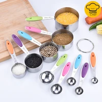 10pcset stainless steel measuring cups silicone handle measuring cup measuring spoons goods for home kitchen accessories tools