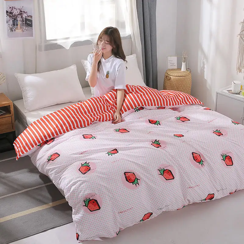 Классический дизайн в полоску Синий принт простой пододеяльник постельные