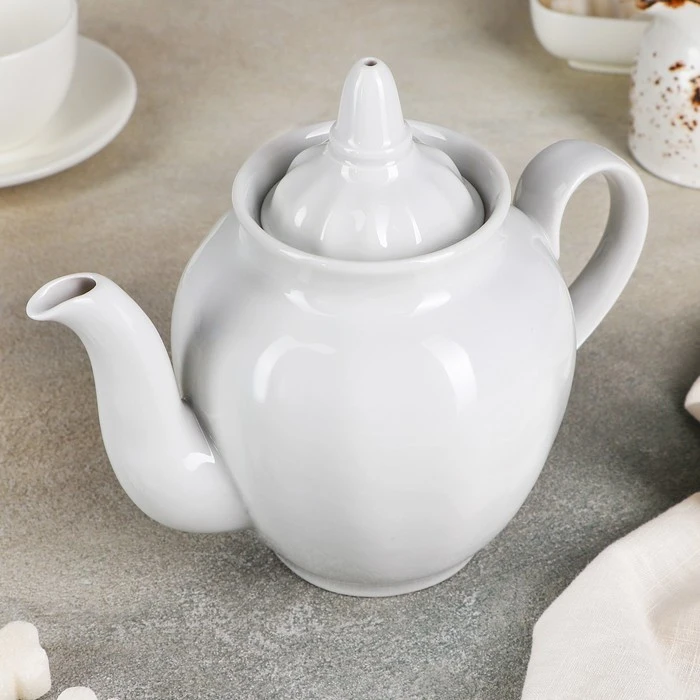 Чайник 900 мл &quotГранатовый&quot цвет белый | Дом и сад