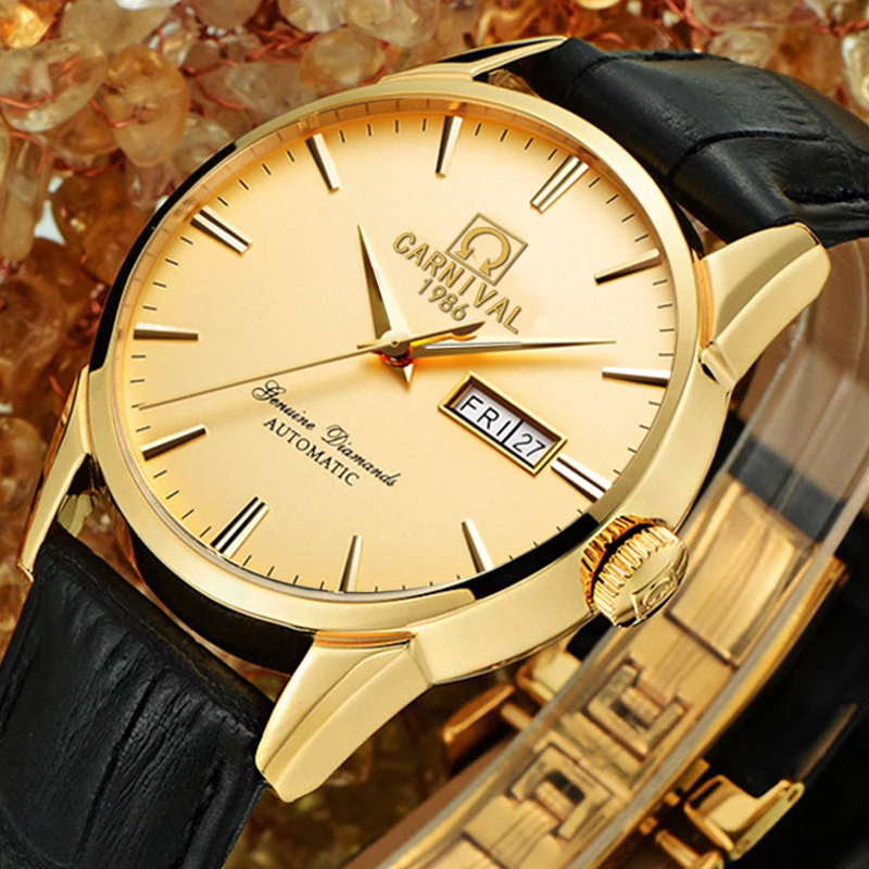 

Switzerland Carnival Top Brand Luxury Men Watches Automatic Self-Wind Watch Men Sapphire reloj hombre relogio clock C8646G-6