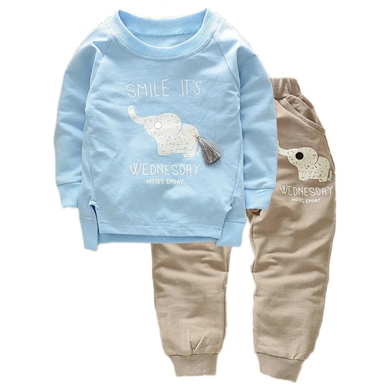 1-5Yrs Baby Boy Girls Clothing Sets Kids Sports Suits Autumn Children's Tracksuit Toddler Boys T shirt + Pant Clothes 2019 | Детская