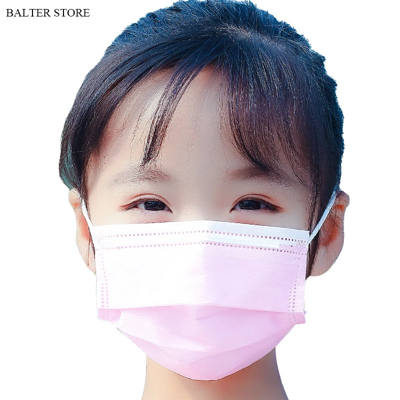 10/50/100/500pcs Disposable Kids Face Mask Non Woven 3 Layer Dust Breathable Gauze Pink Infant Mouth For Children | Красота и