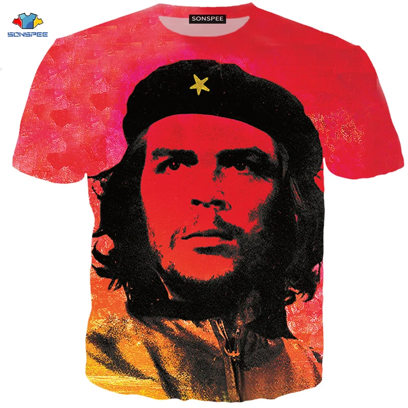 Новая модная футболка SONSPEE Che Guevara с 3D принтом Женская/Мужская Летняя Повседневная