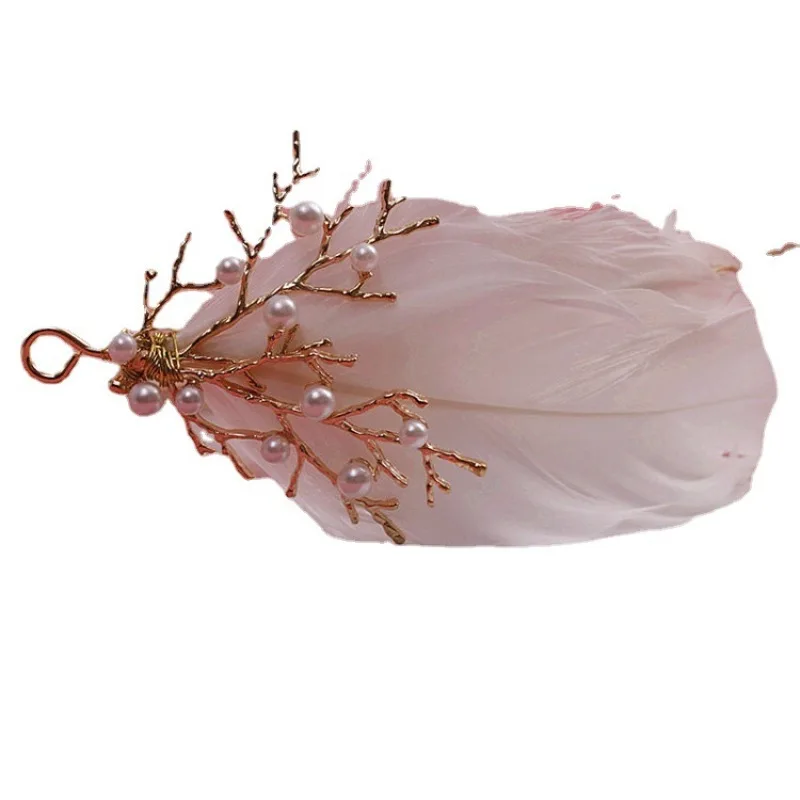 Свадебный головной убор с перьями позолоченная ветка обруч для вечерние