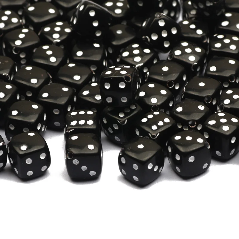 

Black Square Dice Acrylic Beads 50/100pcs 8x8mm Spacer Loose Beads For Jewelry Making DIY Necklace Bracelet Beaded Accessories