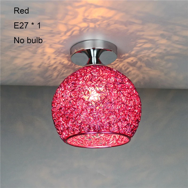 Red no bulb Светодиодный потолочный светильник, современный потолочный светильник, промышленный плафон, светодиодный светильник, потолочный светильник для гостиной, спальни, коридора, крыльца, балкона, для дома, E27 - Цвет корпуса: Red no bulb