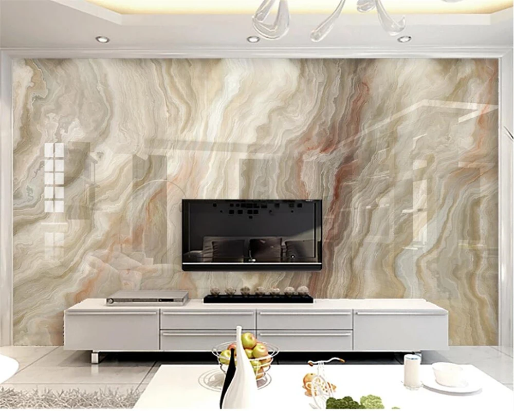 

Beibehang по заказу современные новые модные пейзаж Абстрактная живопись Мрамор ТВ фон обои home decor папье