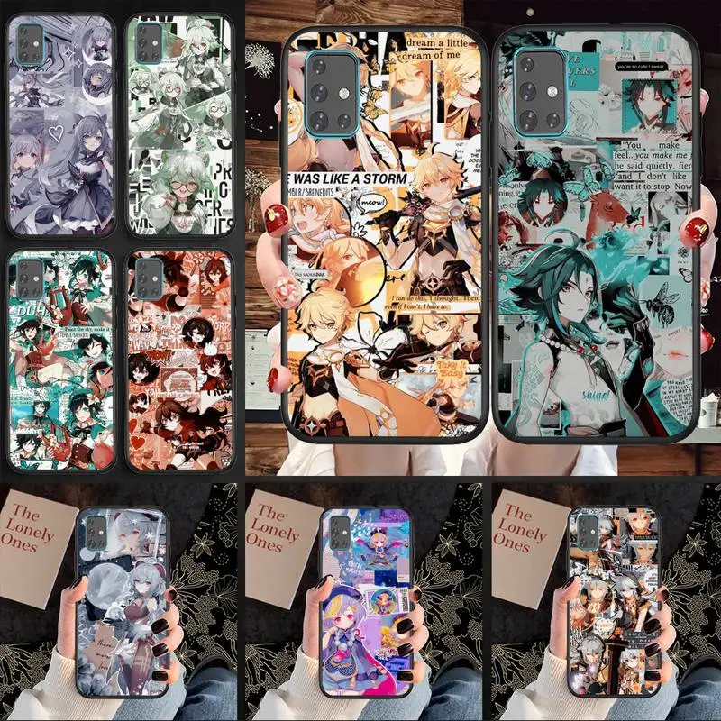 

New Genshin Impact Anime Phone Case For Samsung A71 A80 A91 A01 A02 A11 A12 A21 A31 A32 A20E soft cover Fundas